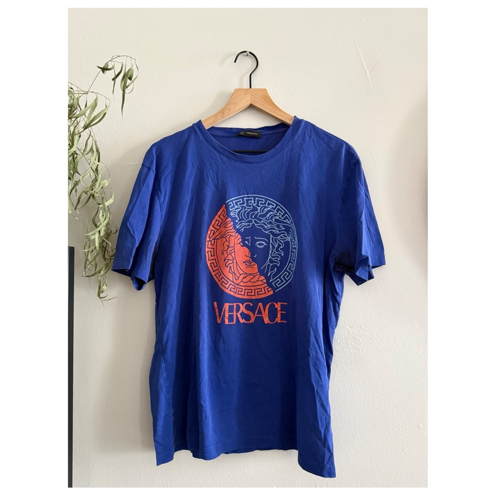 Versace Royal Blue and Orange Medusa Tee